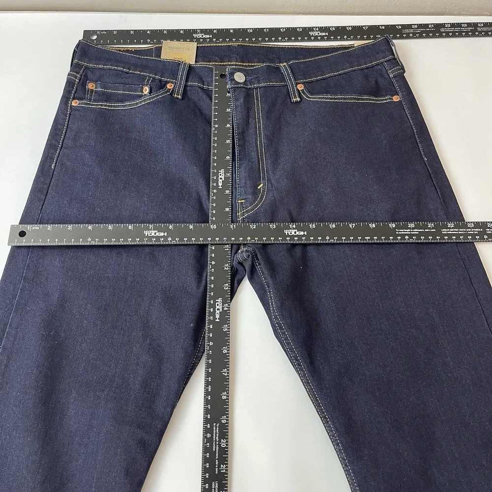 Levis Jeans Mens 36x30 Blue 513 Slim Straight Dark Wash Denim Grunge Preppy NEW